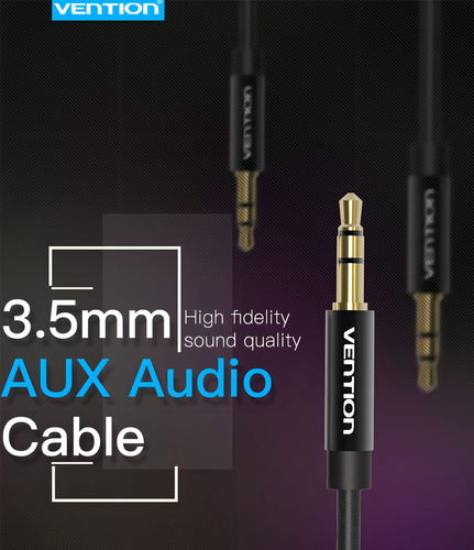 Cable Audio Auxiliar 2m Jack 3.5mm Macho A Macho Vention