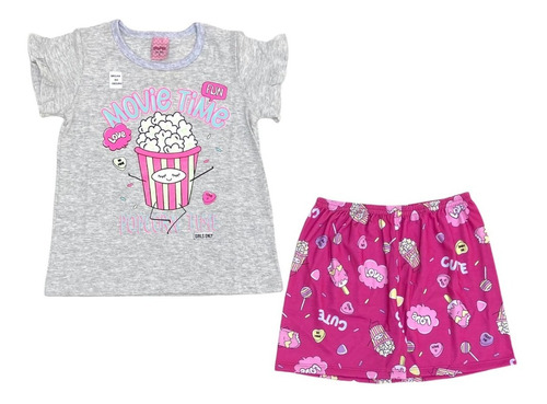 Pijama Infantil Juvenil Feminino Brilha No Escuro Verão 