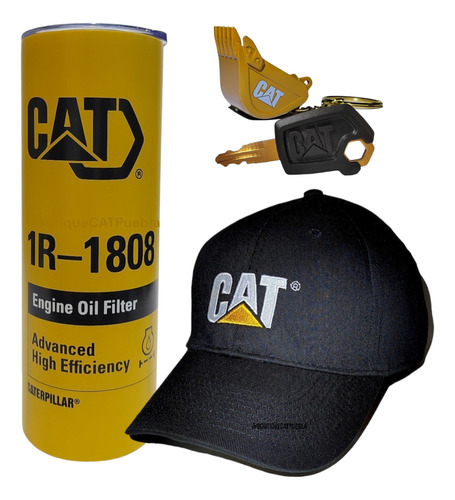 Gorra Caterpillar + Termo Cat  + Llave De Encendido Cat.