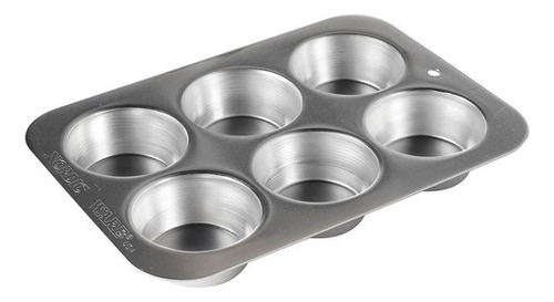 Molde Para 6 Muffins Aluminio Natural Nordicware Color Gris