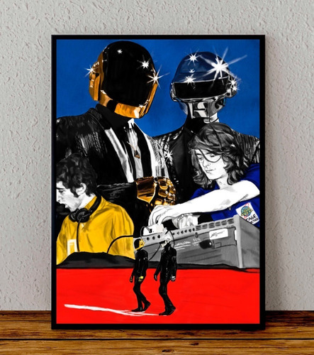 Cuadro 33x48 Poster Enmarcado Daft Punk Grupo Musica 01