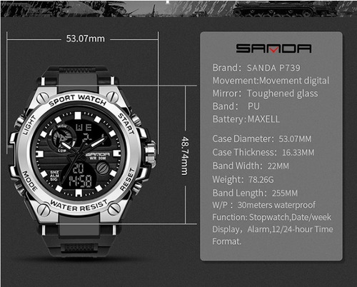 Relogio Masculino Esportivo Prova Dágua Digital Elegante