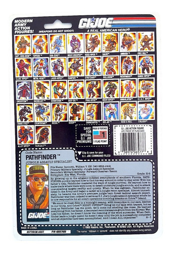Gi Joe Arah Cobra Pathfinder 1990 Uncut File Card
