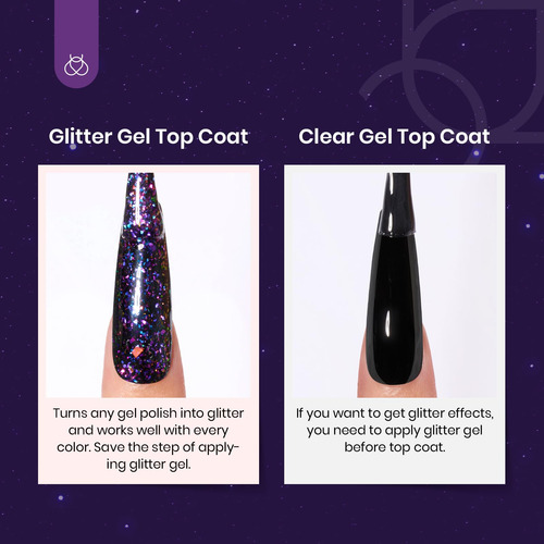 Esmalte Para Uñas En Gel Transparente Glitter Holografico