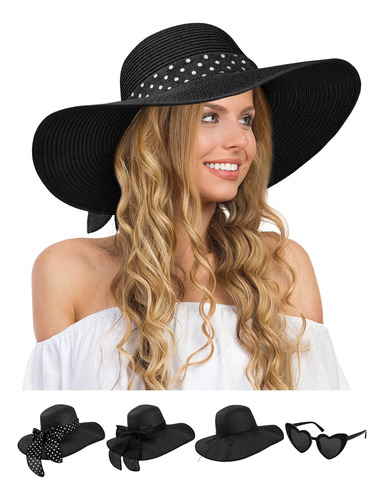 Sombrero De Sol Para Mujer, Sombrero De Playa De Ala Ancha .
