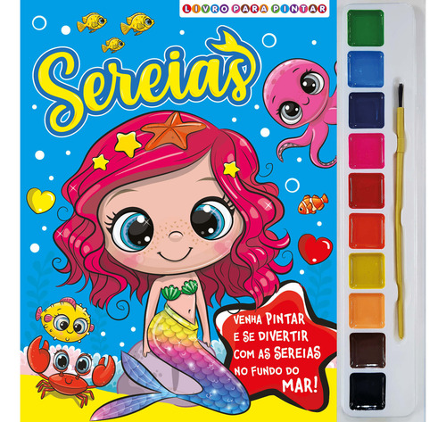 Sereia Livro para Pintar com Aquarela