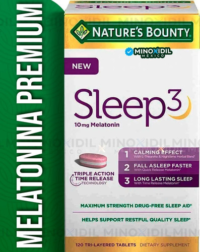 Imagen 1 de 5 de Melatonina Premium 10 Mg Premium Sleep3 Tri-capa 120 Tabs