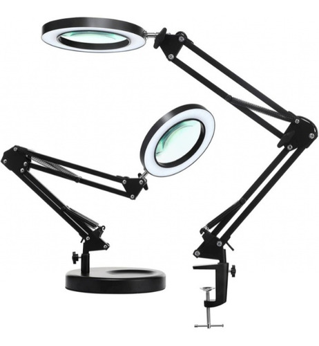 Lampara Luz Led Lupa Y Brazo Flexible Con Base Y Pinza Morza