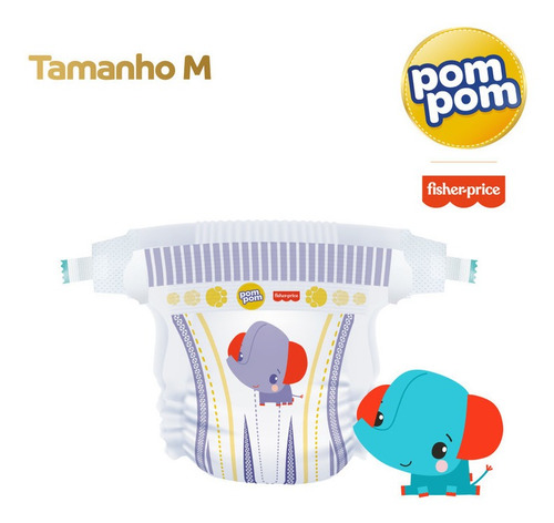 Imagem 5 de 8 de Kit Fralda Pom Pom Derma Protek Mega M 192un