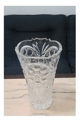 comprar Jarrón Florero De Cristal De Bohemia Original 