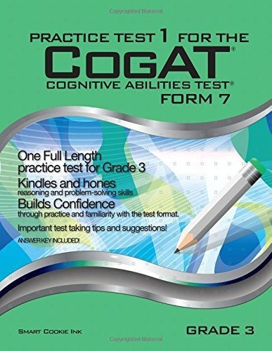 Book : Practice Test 1 For The Cogat - Form 7 - Grade 3...