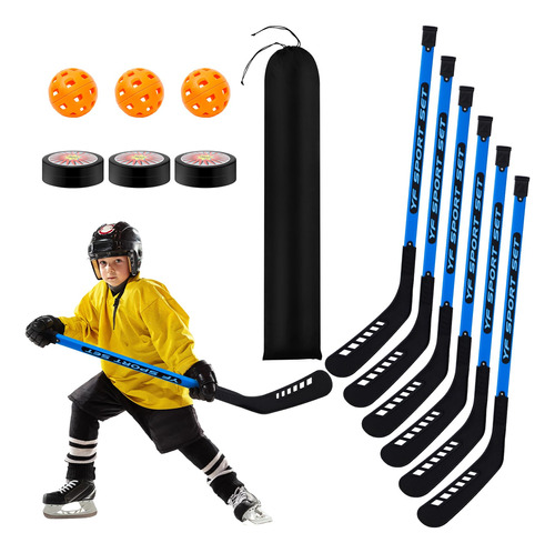 Hollowfly Juego De 6 Palos De Hockey Para Niños, Palos De Ho