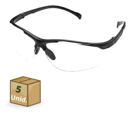 Oculos Epi Proteçao Ca Antirrisco Segurança Trabalho Kit 05