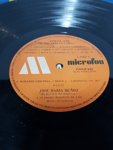 Imagen 4 de 7 de Rosario Central Campeón 1970 Vinilo José M Muñoz Mag 57259
