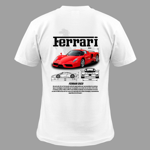Playera Auto Ferrari Enzo Automóvil Deportivo Historia