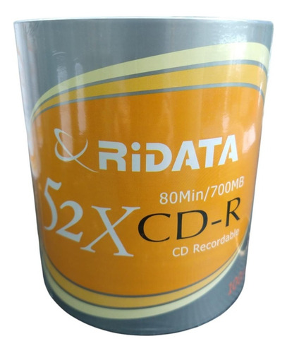 Disco Virgen Cd-r Ridata De 52x Por 100 Unidades