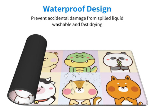 Alfombrilla De Ratón Para Juegos De Animales Kawaii, De Xl Y 2.