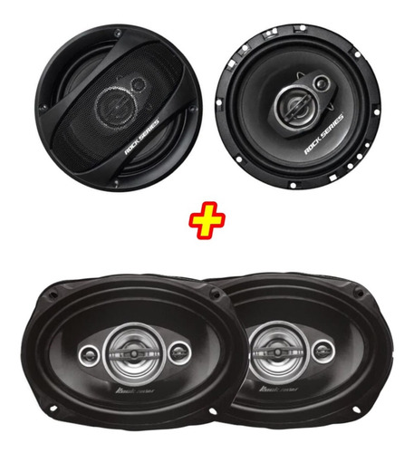 Paquete Bocinas Rockseries 6.5 + 6.9 Pulgadas Car Audio