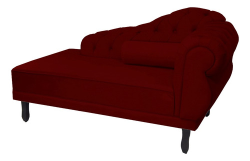 Recamier Divã Larissa Lado Esquerdo Suede Marsala