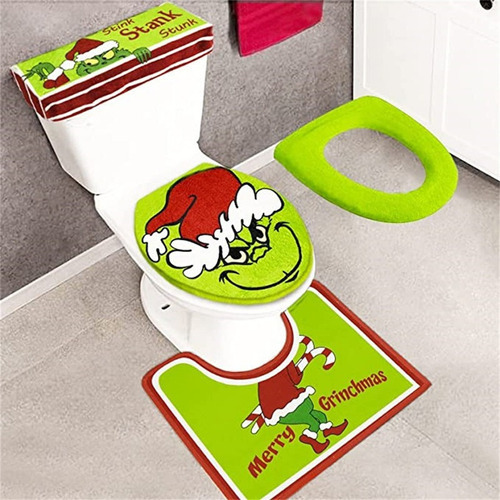 Juego De 4 Juegos De Alfombras Grinch Con Funda Para Jarrón En Forma De S Color Fix