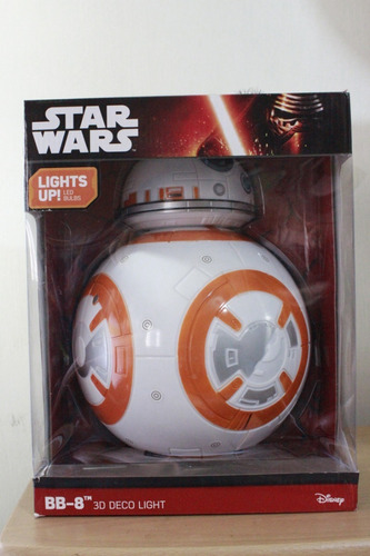 Lampara De Pared  Star Wars 3d Deco Litht 28cm Bb-8tm 