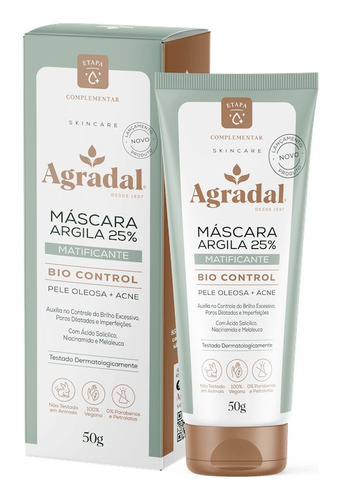 Máscara Facial Argila Verde 25% Matificante Oleosa Acne Tipo de pele Oleosa e ou com acne