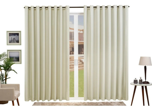 Cortina Blackout Para Sala 5,10m X 2,80m Em Tecido Grosso