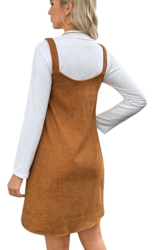 Shein Jumper Jardinero Importado Mujer Café Integral L