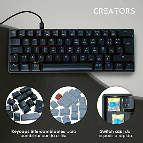 Ocelot Gaming Teclado Mecánico 60% Techno Black 60-oc.