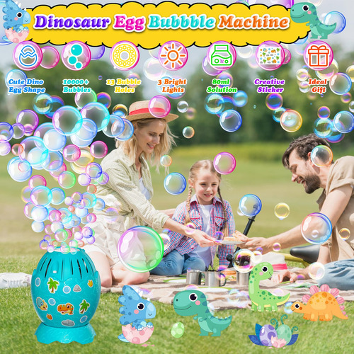 Máquina De Burbujas De Huevo Dinosaurio Automática Para Niño