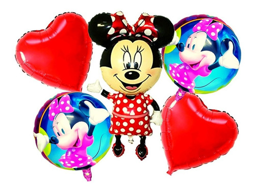 Combo Globos De Cumpleaños Minnie Mouse Kit Completo
