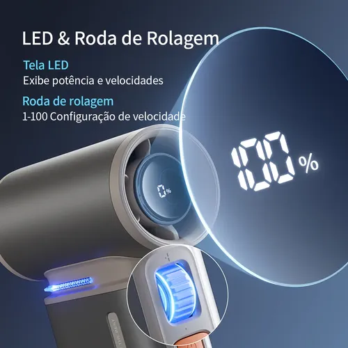 Ventilador Portátil JisuLife Ultra 1 para Mão Com 100 Velocidades
