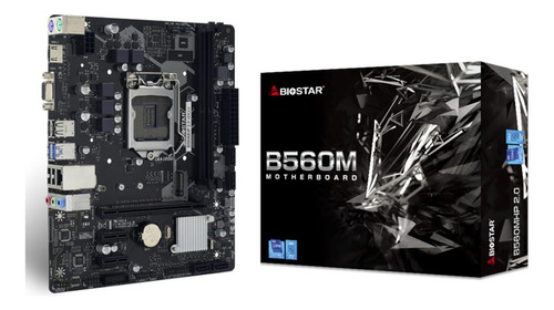 Tarjeta Madre Biostar B560mhp 2.0 Intel 1200 Ddr4 Micro Atx Color Negro