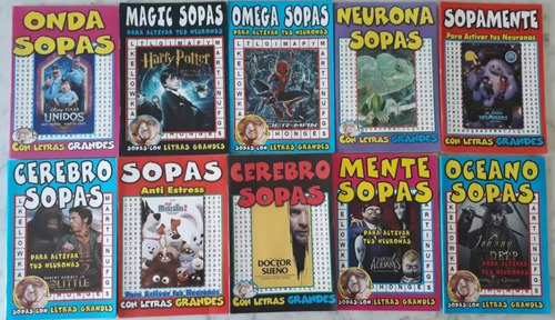 Lote Sopas De Letras X 10 Revistas, Tamaño: 16x23cm, 64 Pág.