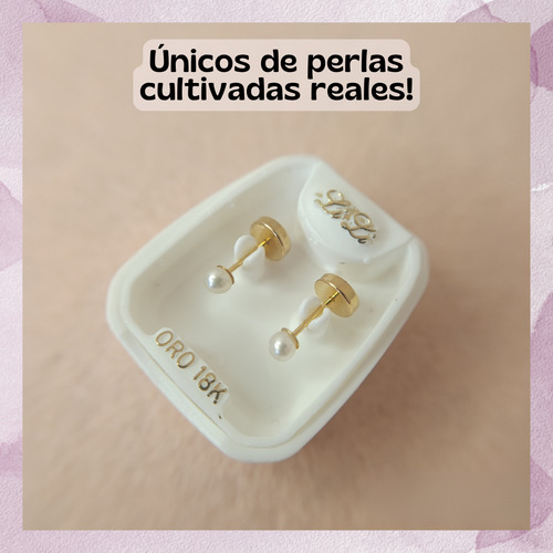 Aros Abridores Oro Bebe Recien Nacido Perla Cultivo +bolsita
