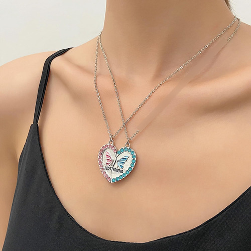 Collar A Juego Para 2 Mejores Amigos Corazón Arcoíris Y Marg