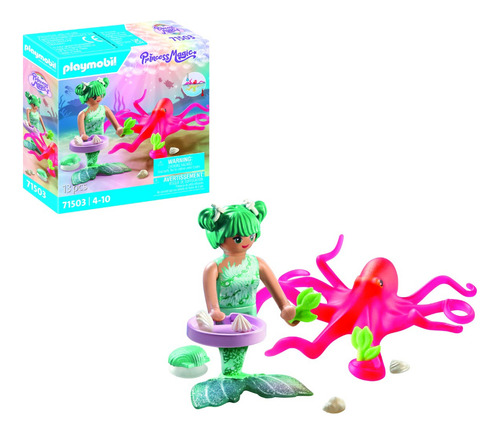 Figura Armable Playmobil Princess Magic Sirena Con Pulpo 3+ 48 Playmobil