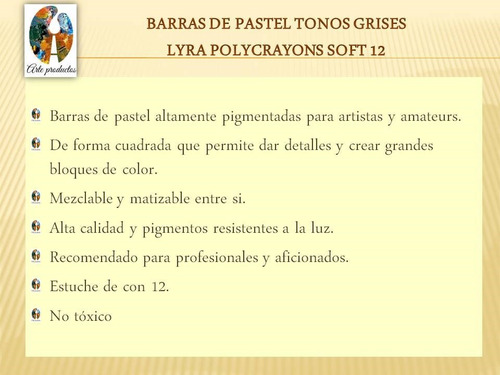 Imagen 3 de 3 de Gis Pastel Barras Tonos Grises Lyra Polycrayons Soft 12