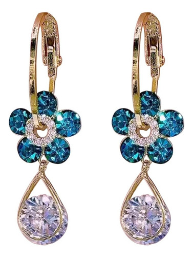 Pendientes Z Moda Creativo Flor Cristal Brillante Con 2582