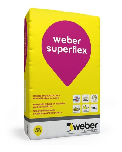 Pegamento Weber Superflex X 30 Losa Radiante Piso Sobre Piso