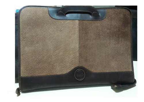Portafolio Porta Agendas Carpincho Y Cuero Nuevo