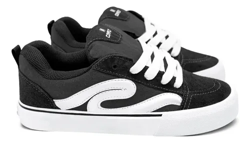 コアミー Tênis Comply Unissex Camurça Fat Lace Rogue | Preto Branco