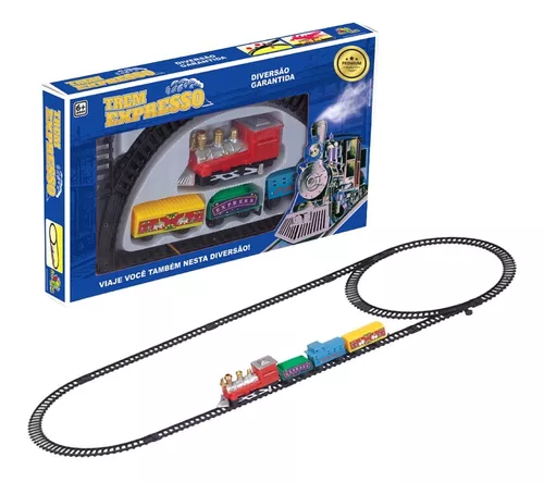 Trem de Brinquedo com Trilhos Elétrico Ferrorama Locomotiva com Luz e Som