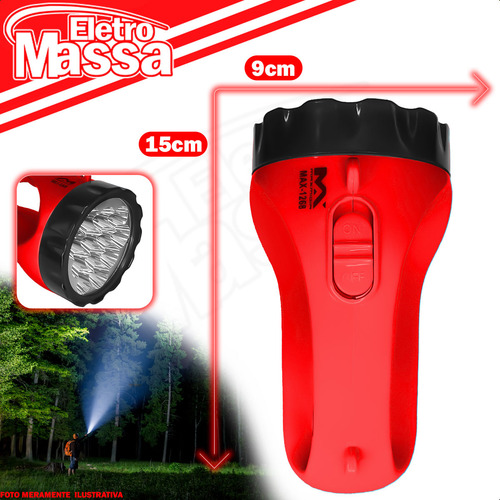 Lanterna 12 Led Recarregável Portátil Longo Alcance 900 Mah Potente 110/220v