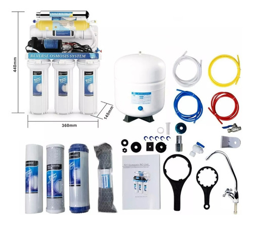 Filtro Purificador De Agua Osmosis Inversa Alcalino 100gpd