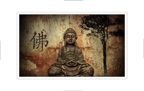 Quadro Decorativo Zen Buda Budismo Meditação Moldura Br Q008