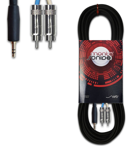 Cable Miniplug A 2 Rca Stereo 20 Mts Grueso P/ Consola Pc