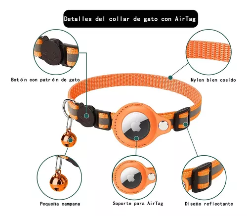 Collar Para Gato Compatible Con Rastreador Gps Airtag