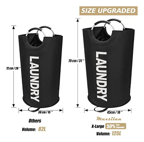 Cesta De Lavandería Extragrande 125 L Alta Impermeable Plega
