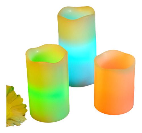 Velas De Led Pilas Flameless Parpadeo Cambia De Color Con Ma